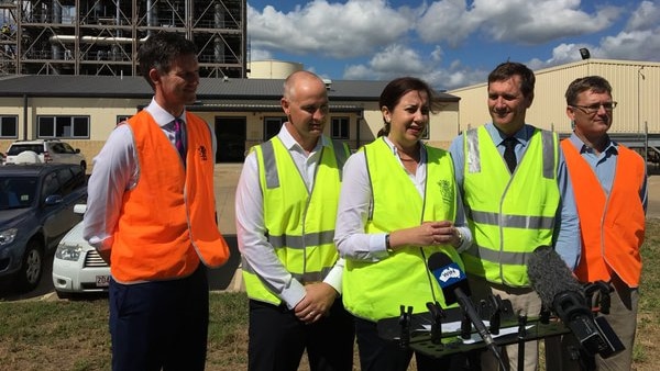 Ms Palaszczuk in Gladstone to announce the building of the $16 million biofuels pilot plant.