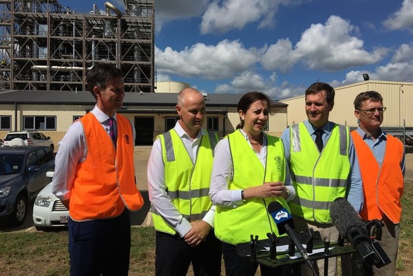 Ms Palaszczuk in Gladstone to announce the building of the $16 million biofuels pilot plant.