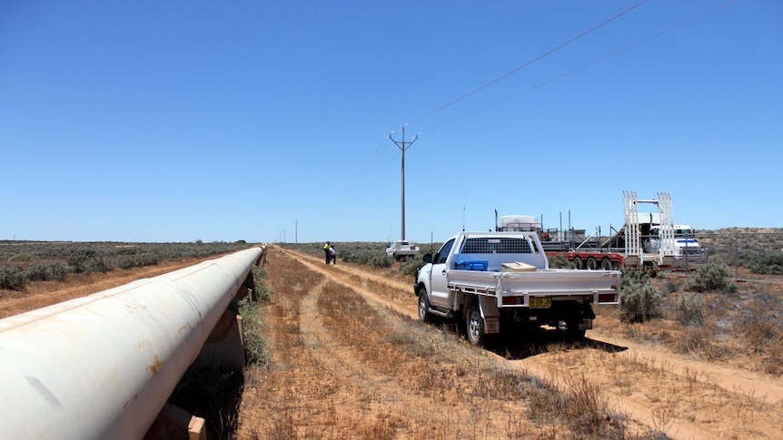 Drilling for bore water at Menindee.