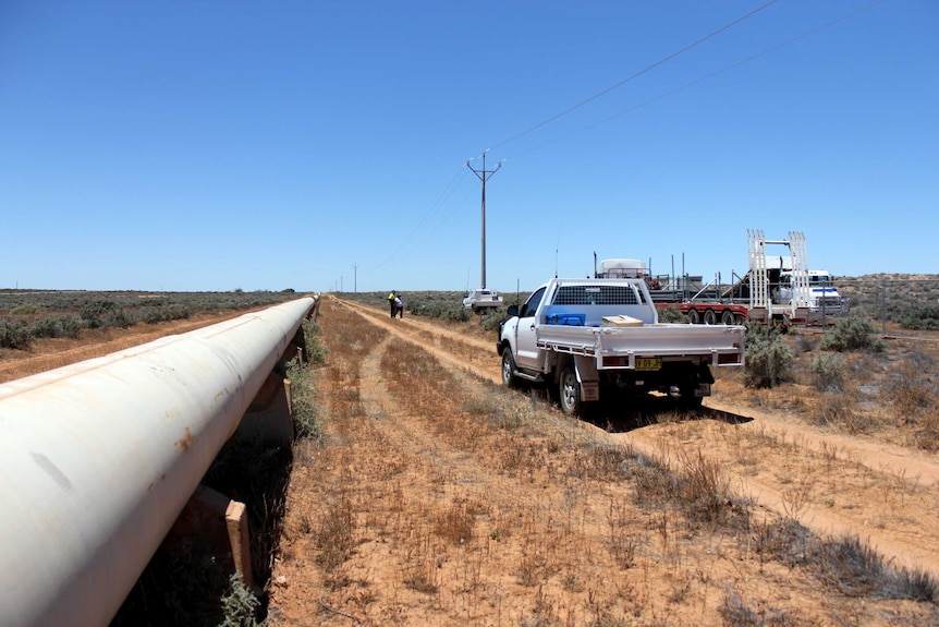 Drilling for bore water at Menindee.