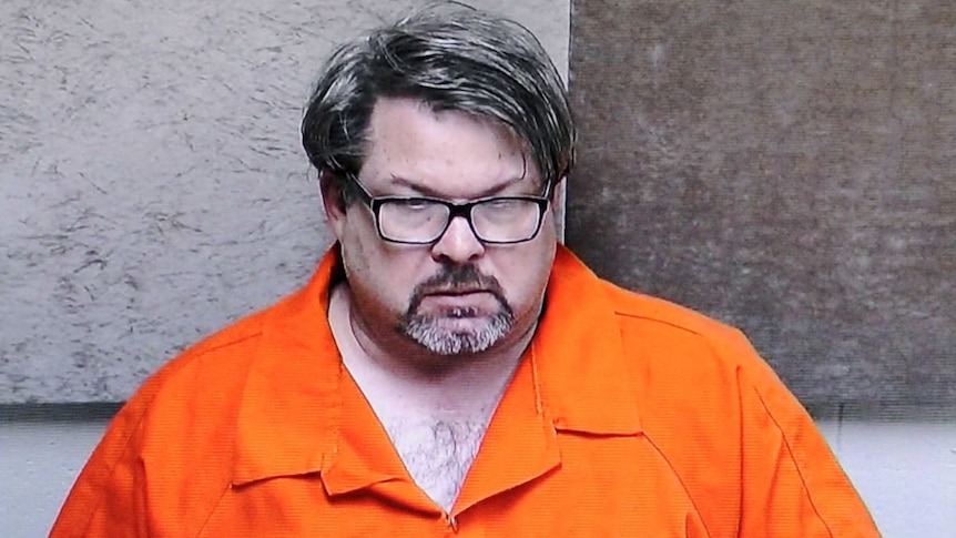 Jason Dalton is seen on closed circuit television during his arraignment in Kalamazoo County, Michigan.