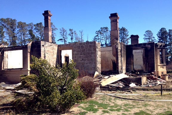 Remains of the Myack homestead that was destroyed by fire about 1 kilometre east of Berridale.