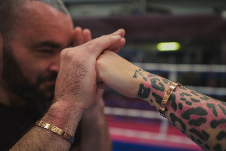 Fist of World flyweight bare knuckle boxing champion Bec Rodriguez during training