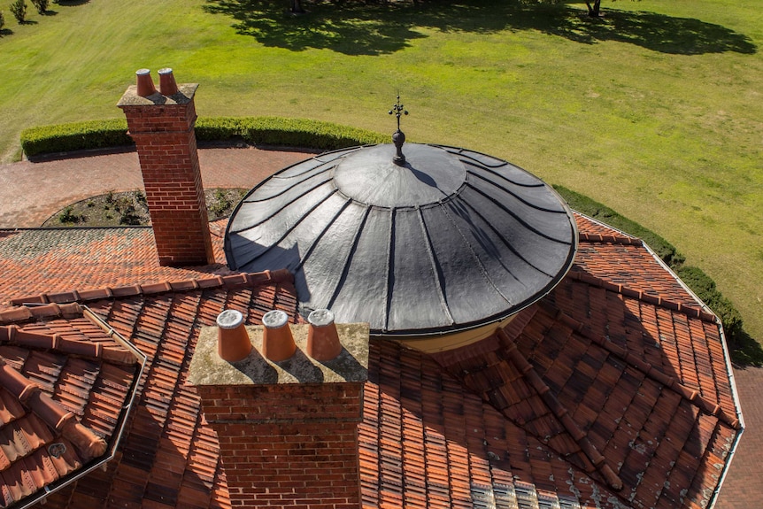 Perth Observatory roof viewed from the tower