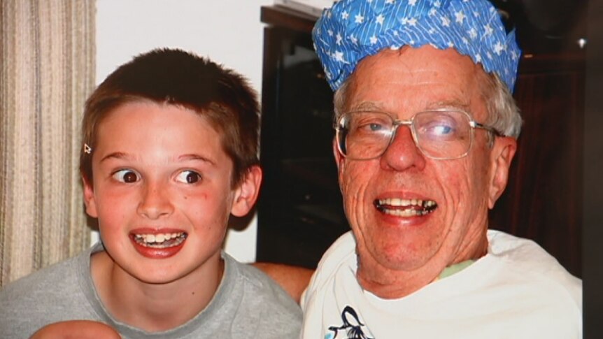 Alzheimer's patient Brace Bateman with his grandson.