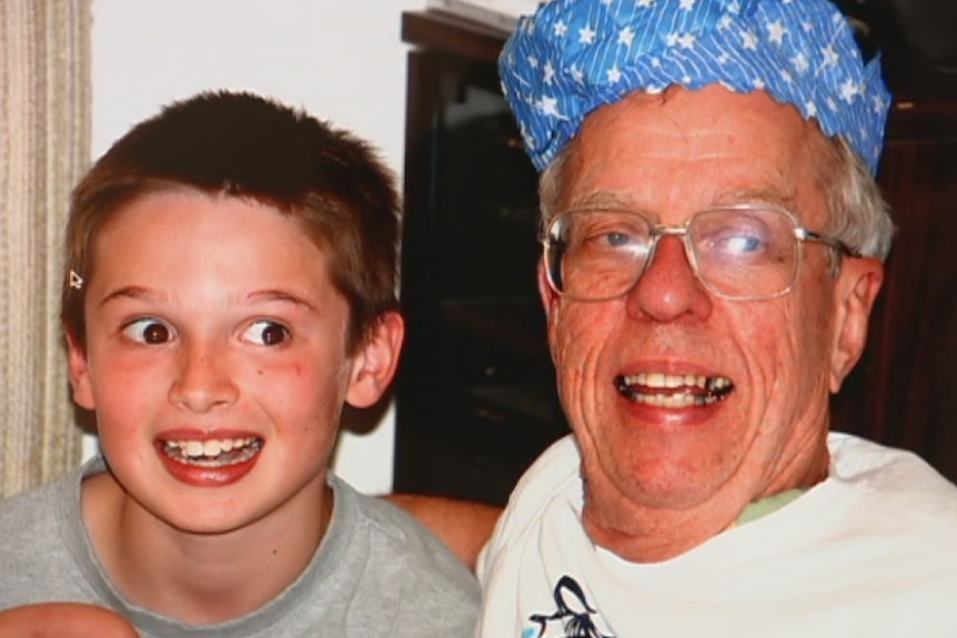 Alzheimer's patient Brace Bateman with his grandson.