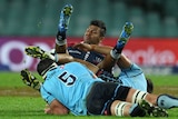 Welcome back ... the Waratahs hammer former team-mate Kurtley Beale