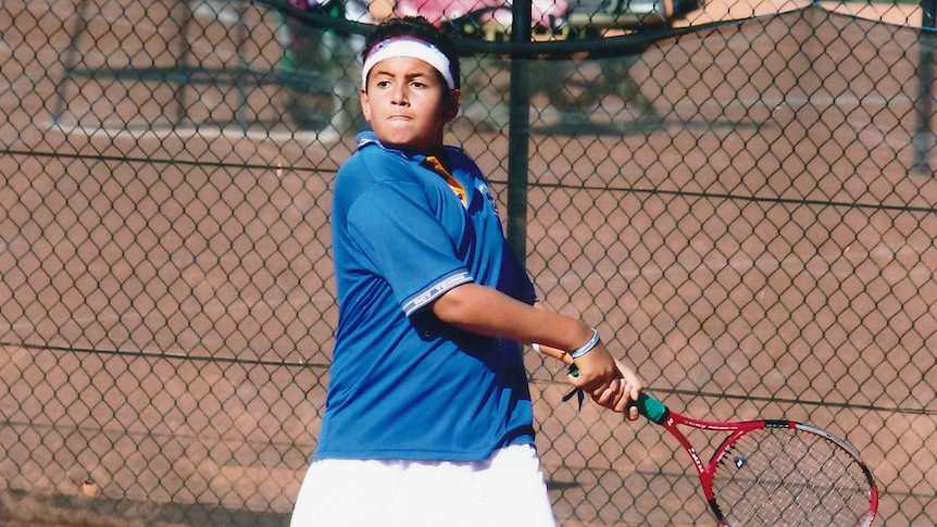 12yo Nick Kyrgios playing team tennis  in Melbourne