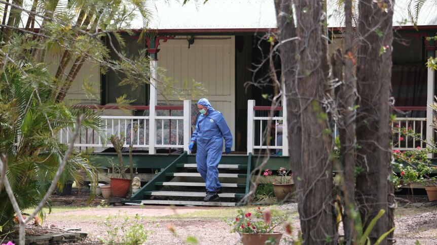 Queensland police on scene of a triple shooting in Booral