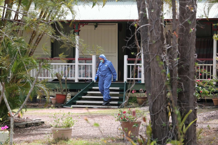 Queensland police on scene of a triple shooting in Booral