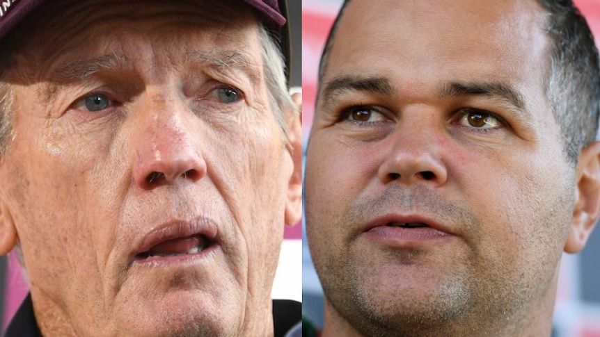 Anthony Seibold (right) is upset about Wayne Bennett's decision to stay put at the Broncos.