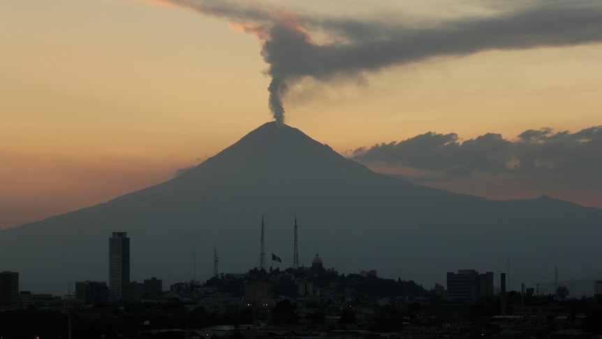 Popocatepetl volcano spews a cloud of ash