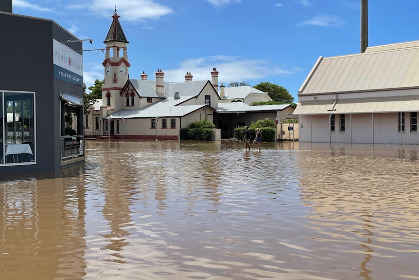 A flooded street