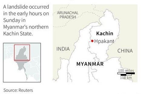 Myanmar landslide map