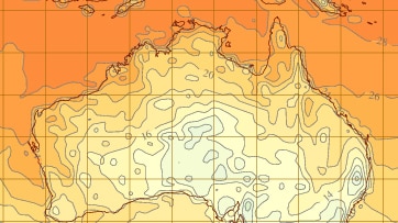 Temperature map of Australia