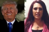 A composite of US President Donald Trump, left, and Britain First deputy leader Jayden Fransen, right.