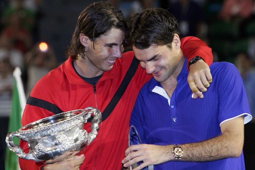 Rafael Nadal and Roger Federer at the 2009 Australian Open