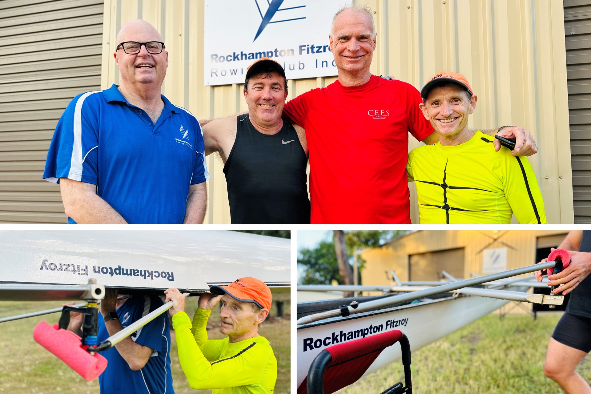 A collage of master rowers.