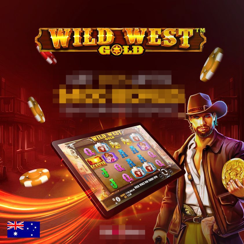 A cartoon of a man in wild west clothes against a background of gambling chips with a telephone and australian flag
