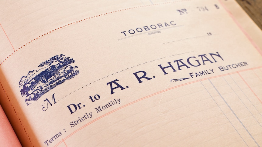 Original receipt slip for Hagan family butchers in Tooborac