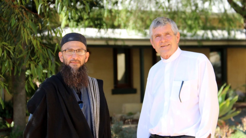 Imam Faizel Chothia and Reverend Peter Humphries at a church