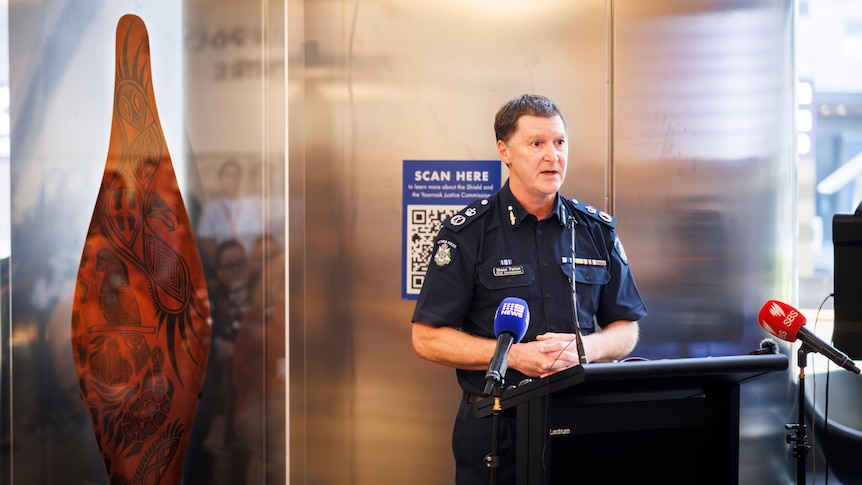 Victoria Police Chief Commissioner Shane Patton speaks at the Yoorrook Justice Commission. 