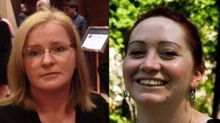 Sandra Pevitt, 45, from Werribee (left) and Katharine Dircks, 30 from Elwood