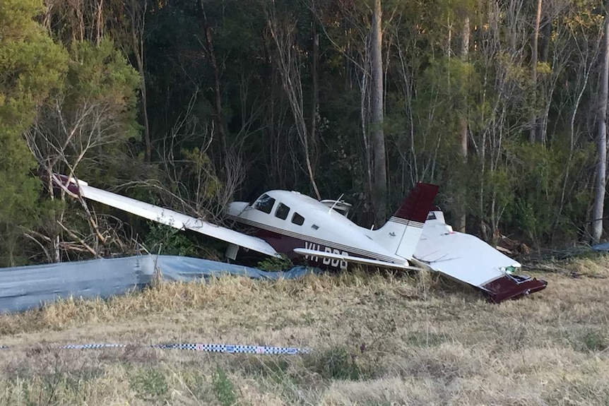 The wreck of a plane crash.