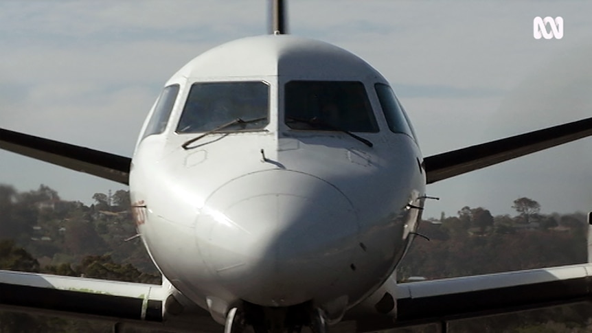 A Regional Express Saab 340 at Merimbula airport