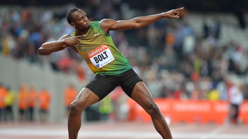 Bolt celebrates 100m Diamond League triumph in London