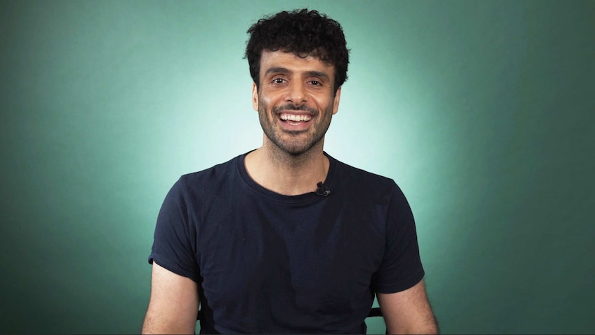 Portrait of Stateless star Fayssal Bazzi smiling to the camera for ABC Life's Life Advice.