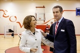 Ralph Northam stands with his arm around his wife Pam.