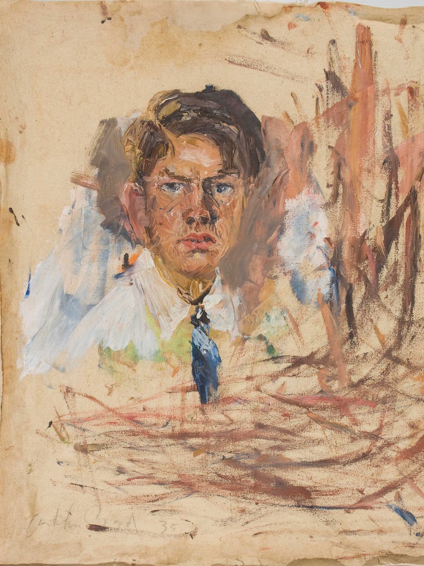 A self portrait by Arthur Boyd painted in 1935. Bundanon Trust Collection.
