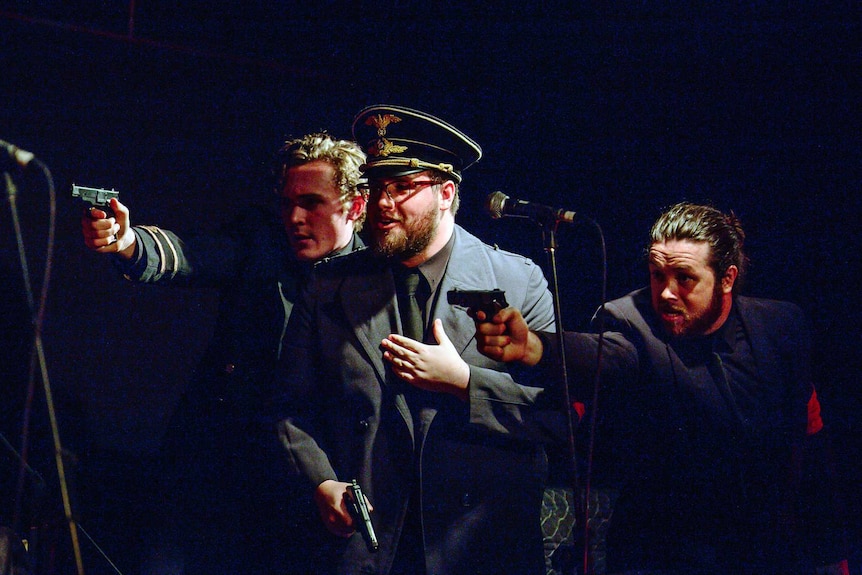 Adam Droppert, Brett Peart and Ryan Hunt as the show’s Nazi villains.