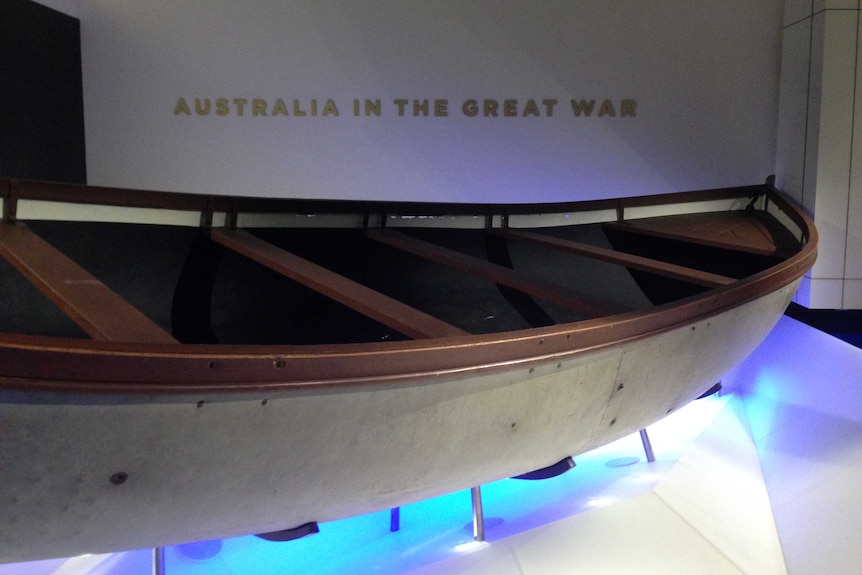 One of the boats used in the landing at Anzac Cove.