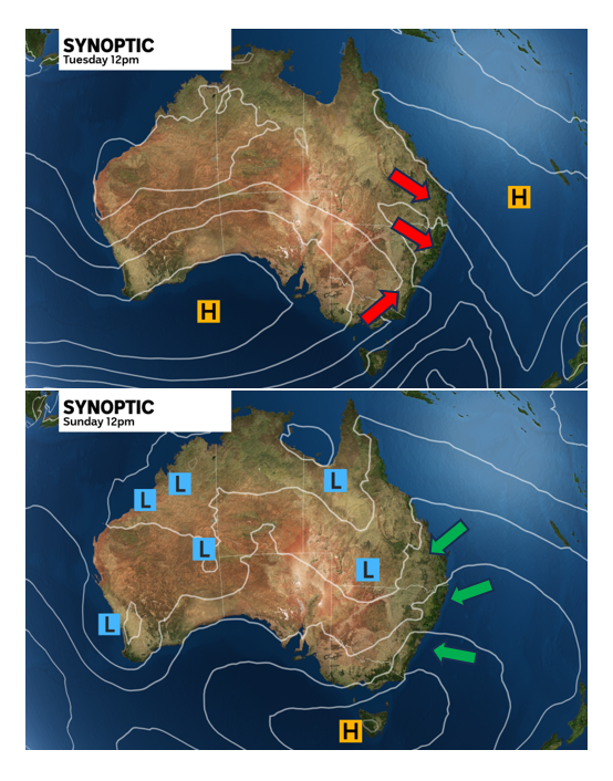 A synoptic weather map of Australia