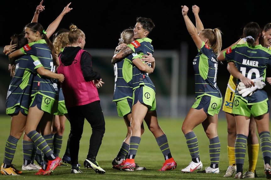Canberra United cheer.