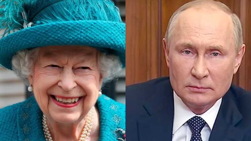Queen Elizabeth II and Vladamir Putin in a composite image. 