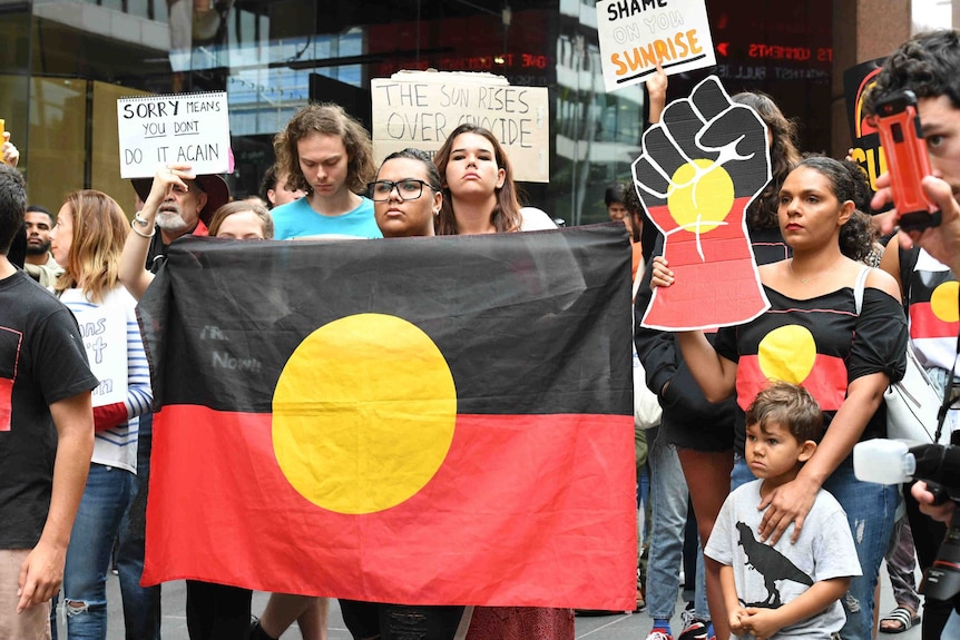 Protest outside Channel 7's Sunrise studios