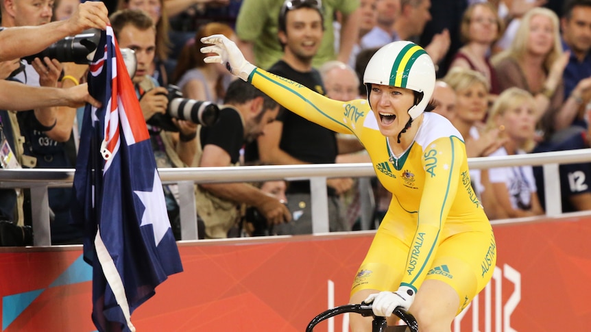 Anna Meares wins the Olympic women's sprint cycling gold for Australia at the London Olympics.