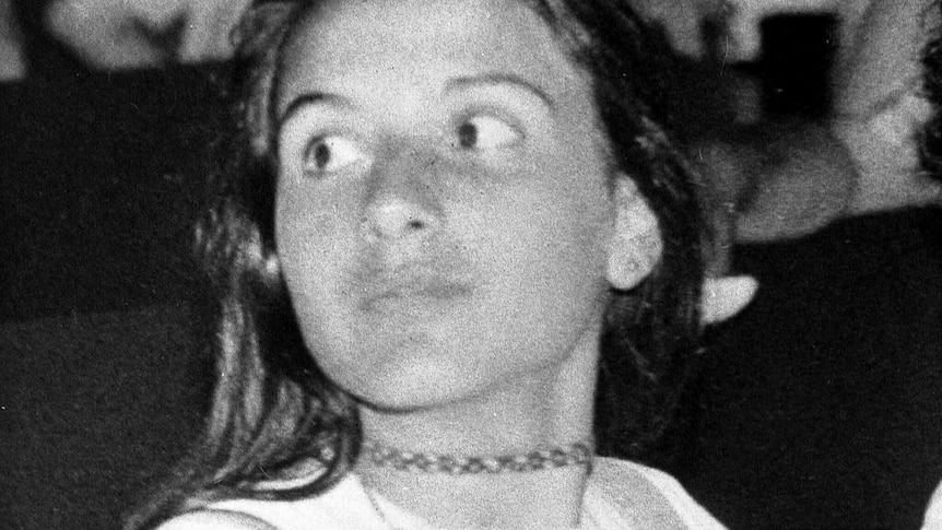 a black and white photo of Emanuela Orlandi