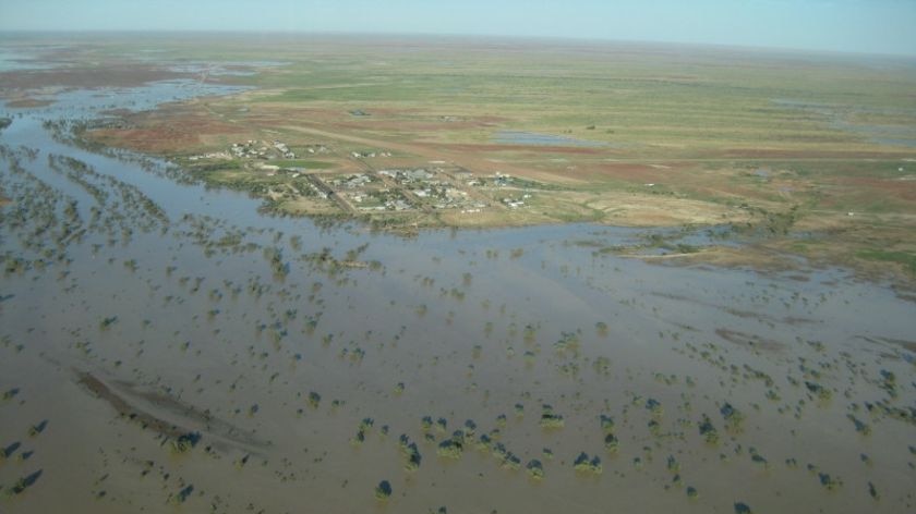 Floodwaters from the Diamantina River