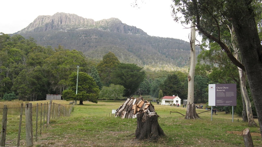 Trespassers Welcome sign on Bob Brown's former property at Liffey, Tasmania