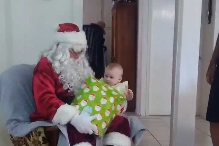 Darcey on Santa's lap.