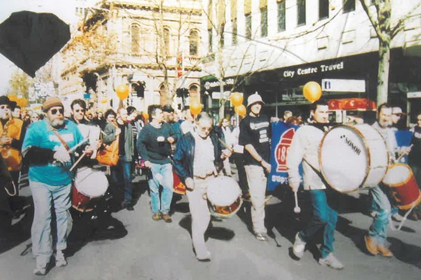 Live music supporter march towards Parliament House