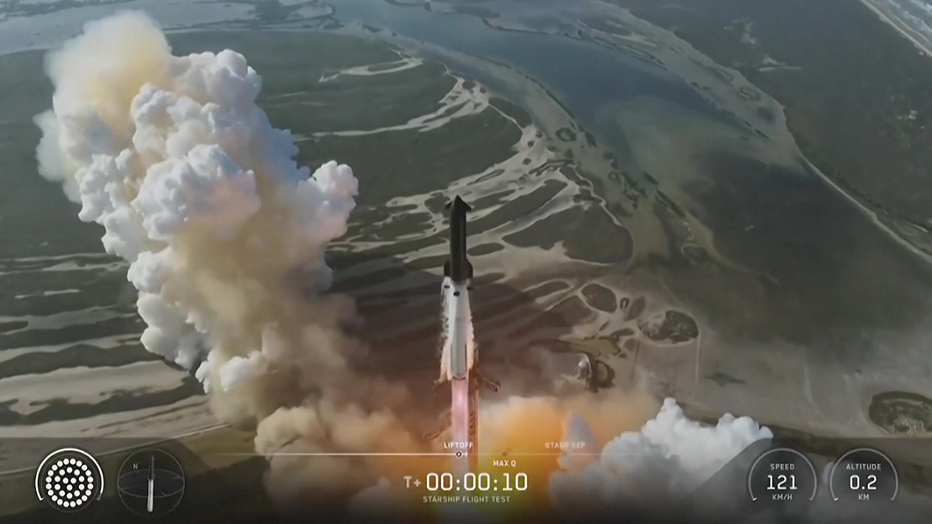 Take off of SpaceX's Starship V3