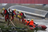 A test TGV train derails and crashes in a canal outside Eckwersheim near Strasbourg, eastern France, November 14, 2015.