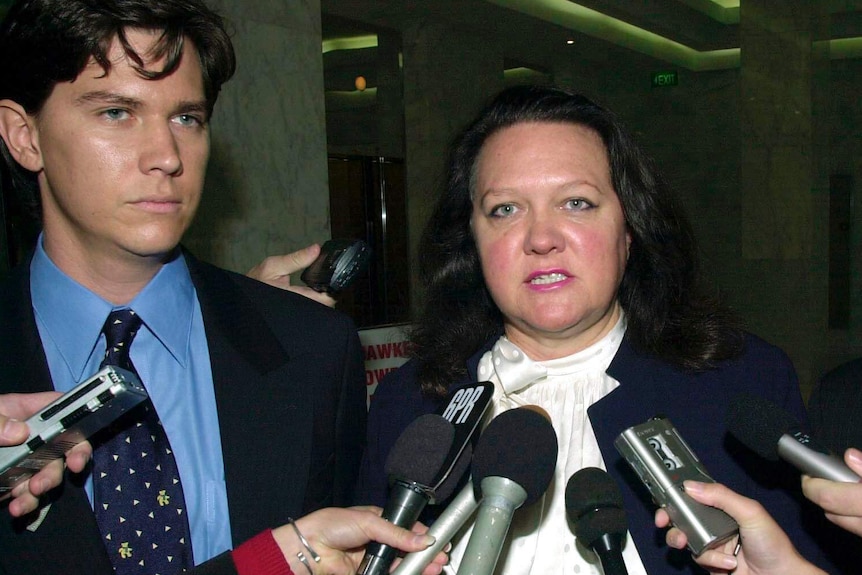 John Hancock and Gina Rinehart in 2002