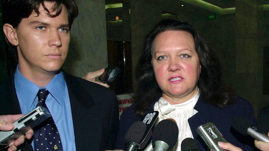 John Hancock and Gina Rinehart in 2002