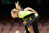 Lauren Cheatle of Sydney Thunder bowls during the Women's Big Bash League